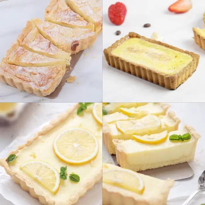 1/4/6 pièces cannelé tarte Pan carré Flan Pan moule Pizza gâteau moule amovible fond Quiche outil antiadhésif gâteau moule plateau de cuisson