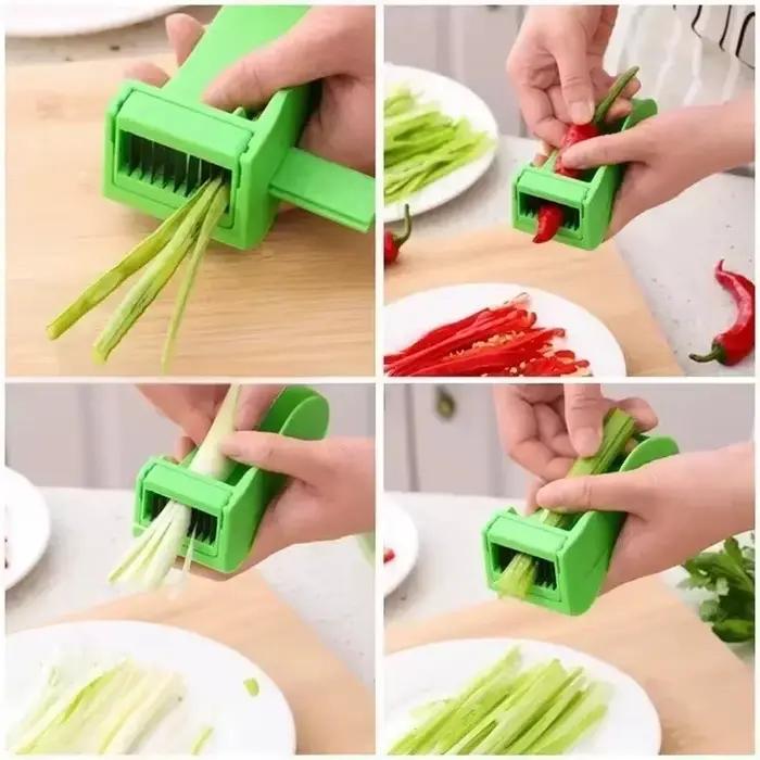 Coupe-légumes multifonctionnelle en acier inoxydable pour oignons verts haricots verts poivrons céleri éplucheuse et tranchante pour cuisine et présentation de légumes occasions spéciales