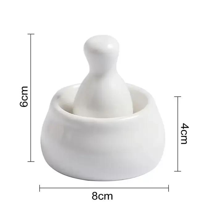Ensemble de mortier et de pilon en céramique pour broyer des épices, des herbes et plus de décoration de cuisine, broyeur d'herbes essentiel et Durable, broyeur de pilules