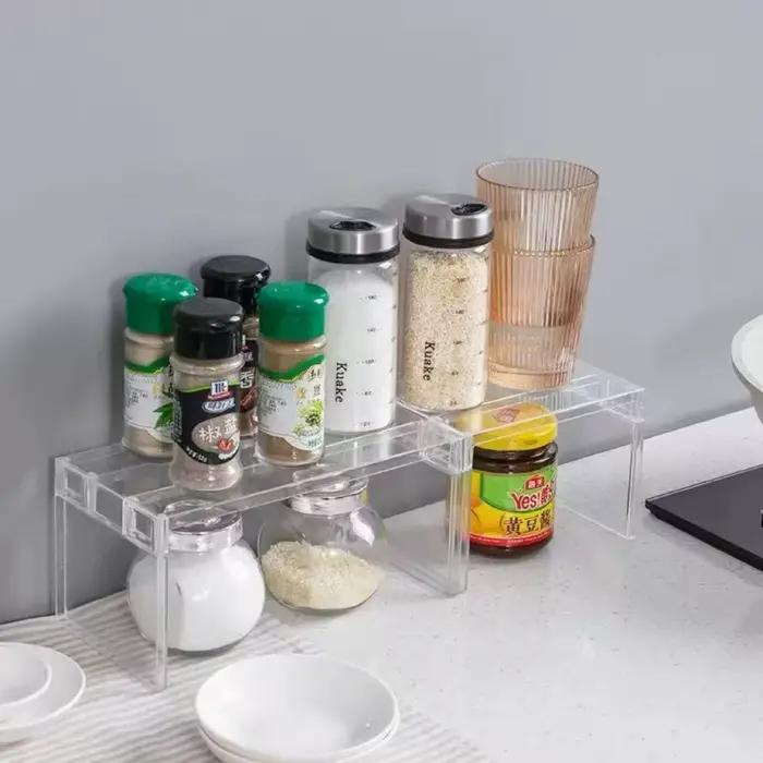 Organiseurs de réfrigérateur, étagères de rangement, séparateurs superposés pour réfrigérateur, étagères transparentes, support de bureau, gain de place, accessoires de cuisine