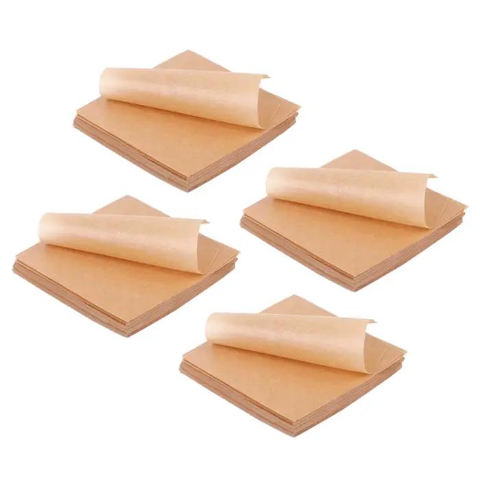Feuilles de cuisson en papier parchemin non blanchi, 2000 pièces, 4x4 pouces, parchemin de cuisson antiadhésif prédécoupé, parfait pour l'emballage-AT64
