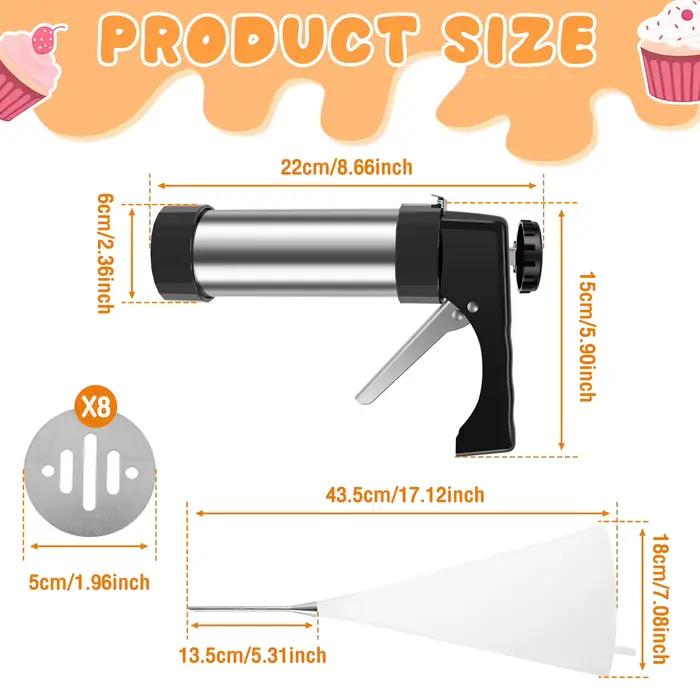 Kit de pistolet à biscuits manuel en acier inoxydable