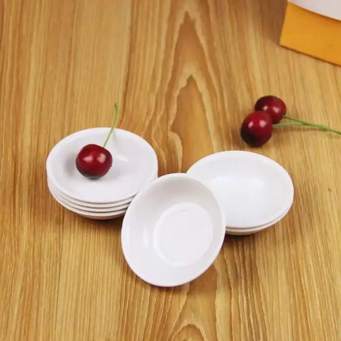 Plats d'assaisonnement en plastique blanc, bol à tremper pour Sushi, plats à Sauce aux épices et au vinaigre, Mini assiettes à apéritif, soucoupe, ustensiles de cuisine, 40 pièces