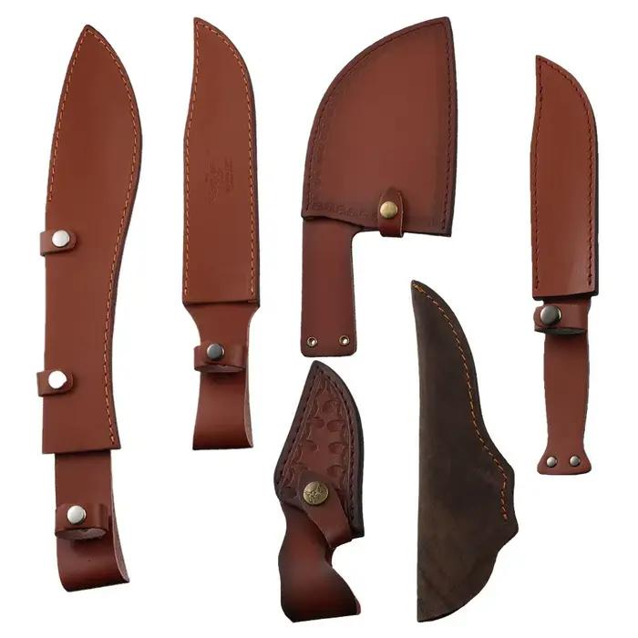 Étui de gaine de couteau en cuir de haute qualité, support de gaine pour camping en plein air, étui de lampe de poche, couteau pliable, étui à boucle de ceinture pour outils