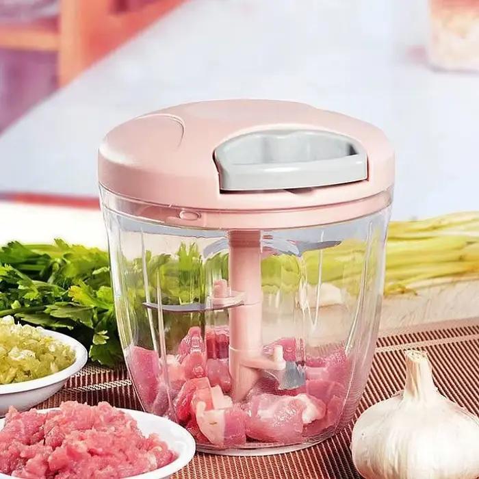 Hachoir manuel à corde de 500/900ML, robot culinaire, broyeur silencieux, machine à salade, coupe-ail et oignon, accessoires d'outils de cuisine