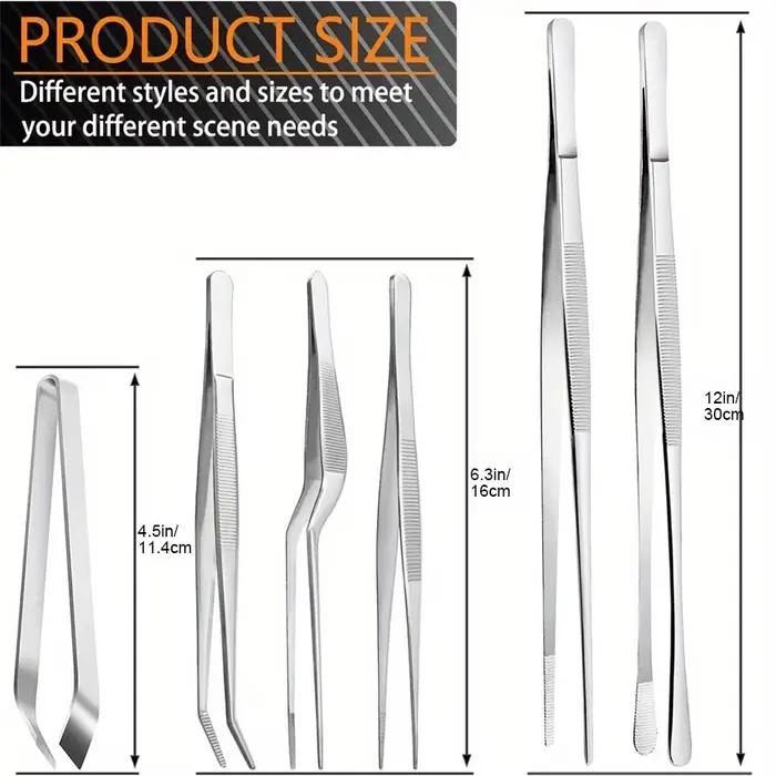 Ensemble de pincettes de cuisine en acier inoxydable