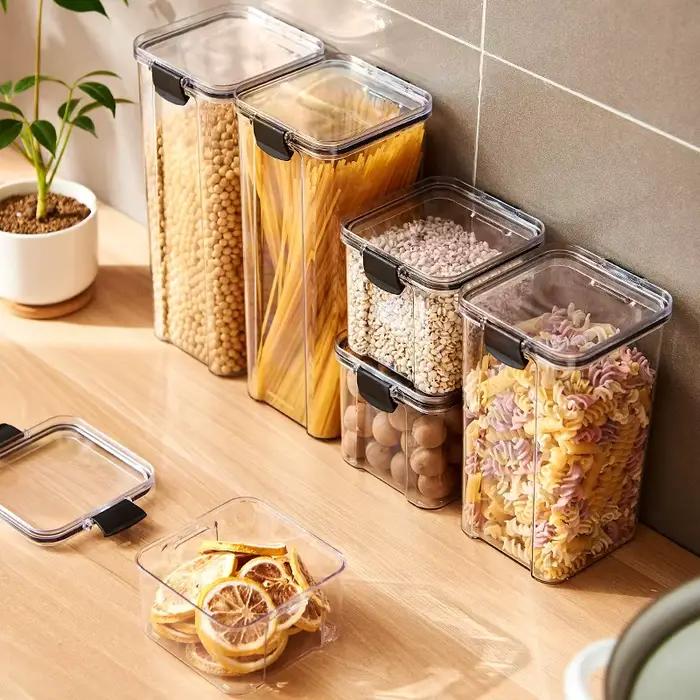 Ensemble de bocaux scellés en acrylique à la japonaise pour assaisonnement domestique et rangement élégant à offrir pour la cuisine des occasions spéciales