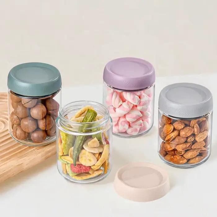 Conteneurs d'avoine de nuit de 480ml et 16oz, outil de stockage des aliments à large bouche, bol à yaourt avec couvercles, récipients alimentaires pour collation, épices, sucre