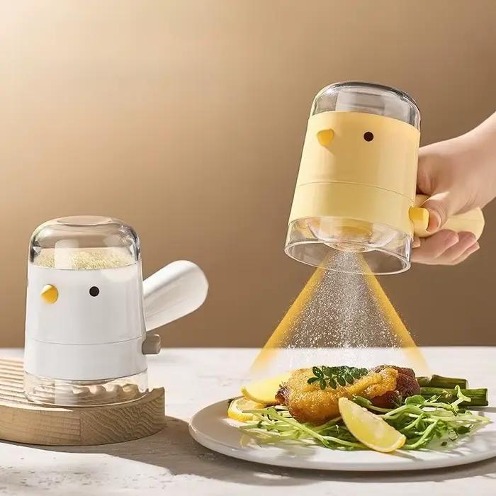 1 distributeur de sel quantitatif pour la cuisine, distributeur d'assaisonnement ménager, stockage, anti-poussière, anti-humidité, contrôle des portions, pot à épices