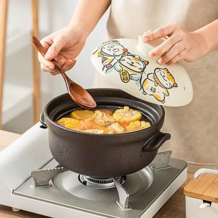 COOKER KING Pot en argile japonais pour mijoter, pot en argile résistant aux hautes températures, pot à soupe domestique résistant aux hautes températures