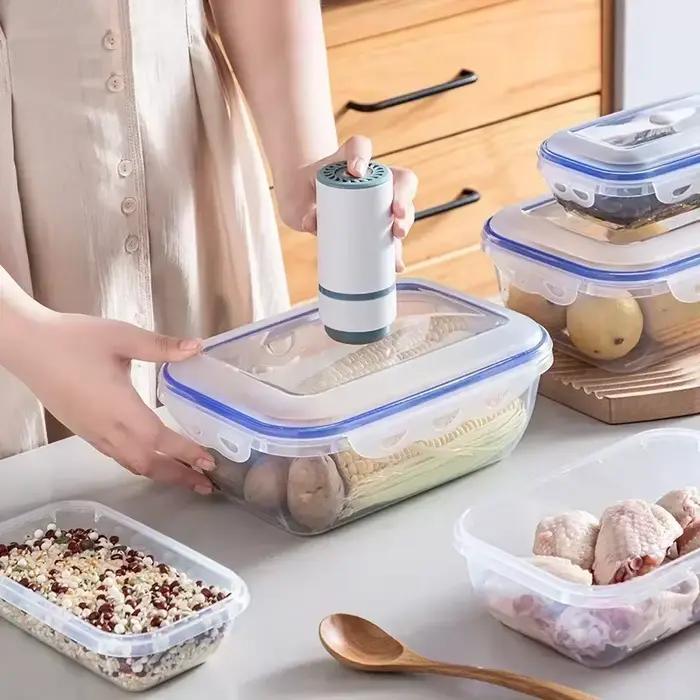 Boîte de stockage des aliments sous vide, conteneur de stockage Transparent, organisateur de réfrigérateur, boîte de scellage sûre au micro-ondes, distributeur de nourriture