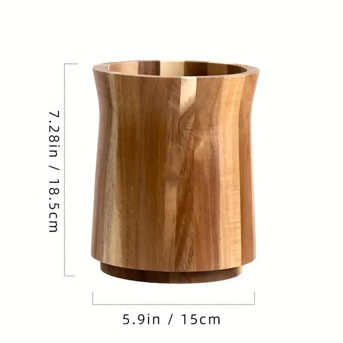 Porte-ustensile en bois 360 ° Cage à baguettes de cuisine rotative