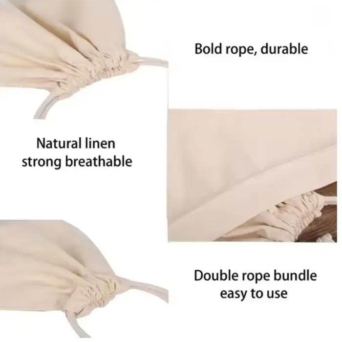Sac à pain en lin réutilisable brun/violet pour stockage de pain et autres aliments, écologique et durable pour usage quotidien et cadeaux occassionnels