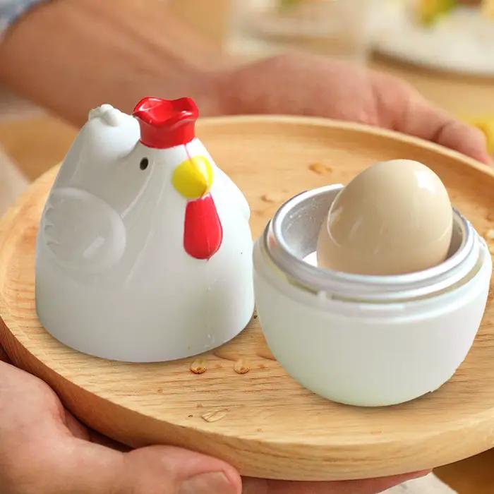 Poacher d'œufs à micro-ondes, poachers d'œufs en forme de poulet, cuiseur vapeur Portable antiadhésif pour micro-ondable pour une cuisine rapide du petit déjeuner
