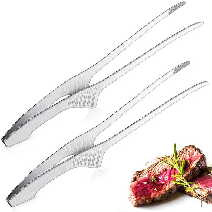 Pinces à Barbecue, ustensiles de cuisine antidérapants, pinces en acier inoxydable pour servir des aliments, des salades, le Camping, le Barbecue, le Buffet