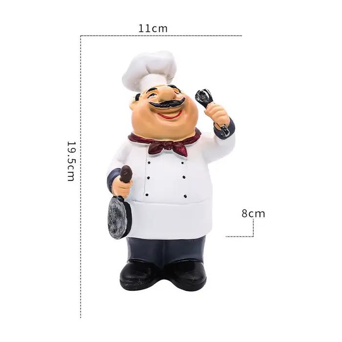 Statue de chef de boulangerie rustique en résine