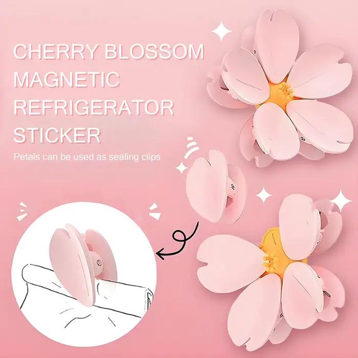 Clip alimentaire magnétique Sakura aimant décoratif fleur de cerisier pour réfrigérateur et bureau occasions spéciales
