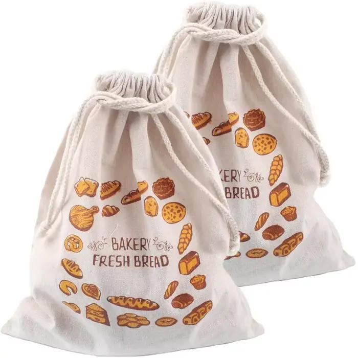 Sac à pain en lin, sacs réutilisables pour pain