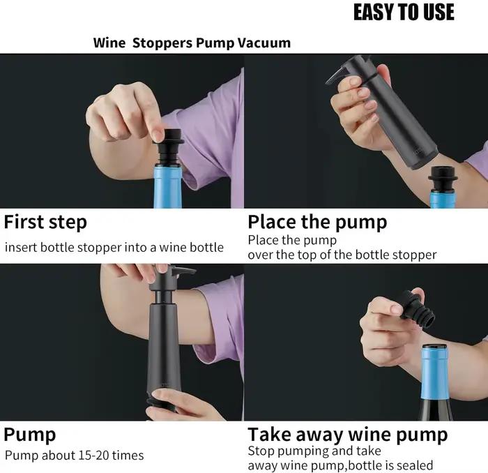 Pompe économiseur de vin avec 4 bouchons sous vide