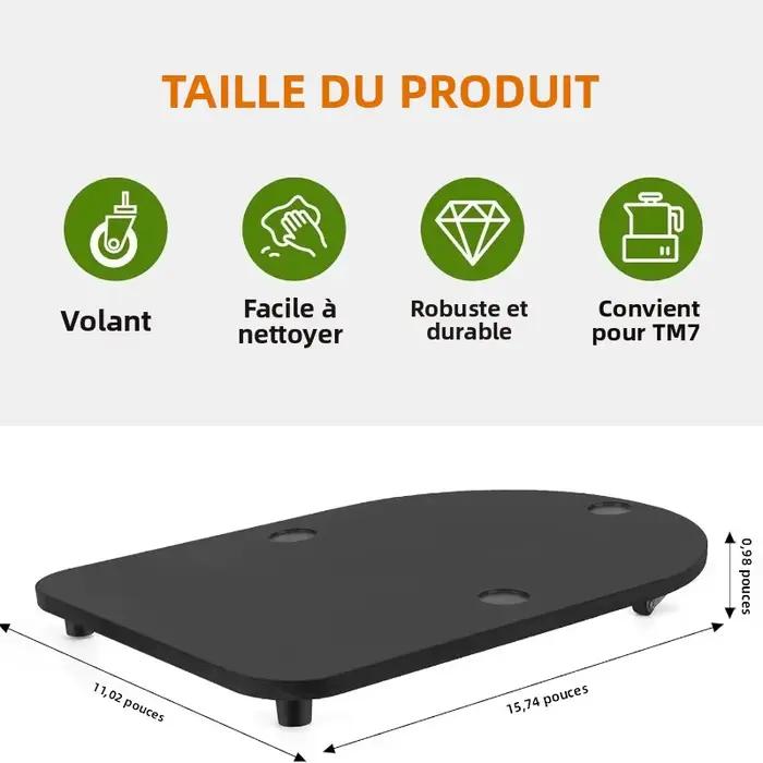 Planche à roulettes pour comptoir Thermomix TM7 avec roues en caoutchouc