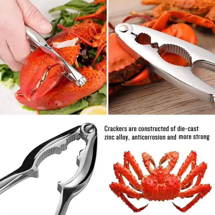 1 ensemble fourchette à crabe en acier inoxydable outils de fruits de mer fourchettes à craquelin à homard craquelin à noix coquille griffe décortiqueurs de homard Kit de craquelin de jambe de crabe