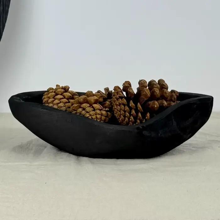 Assiette à fruits en bois de forme fée, assiette décorative carbonisée, accessoire de décoration de maison, plateau de rangement de bureau pour occasions spéciales