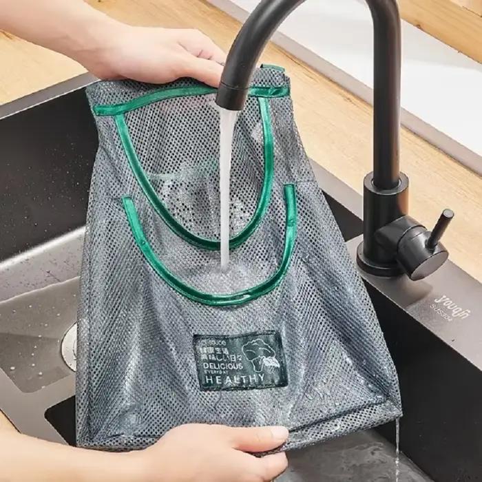 Sacs de rangement réutilisables, sac en maille suspendu de cuisine, filet de rangement de fruits et légumes pour la maison, pour gingembre, ail, pommes de terre, oignons