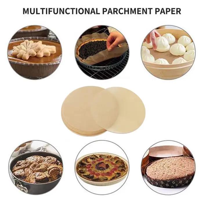 Plaques de papier parchemin ronds pour barbecue et cuisson à la poêle diamètre 15cm 20cm 23cm 100 pièces usage unique pour soirées et fêtes en famille ou entre amis