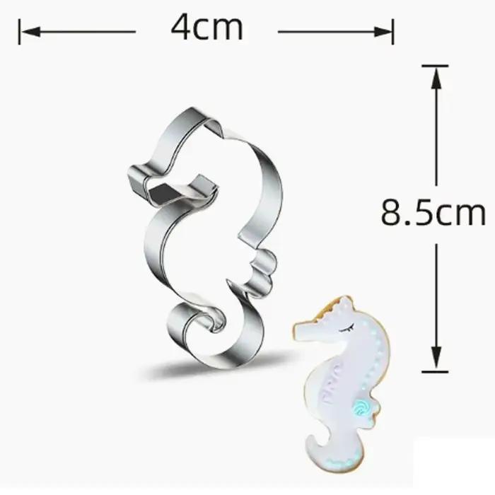 Emporte-pièces Océan en Acier Inoxydable pour Décoration de Gâteaux et Pâtisseries – Formes Hippocampe