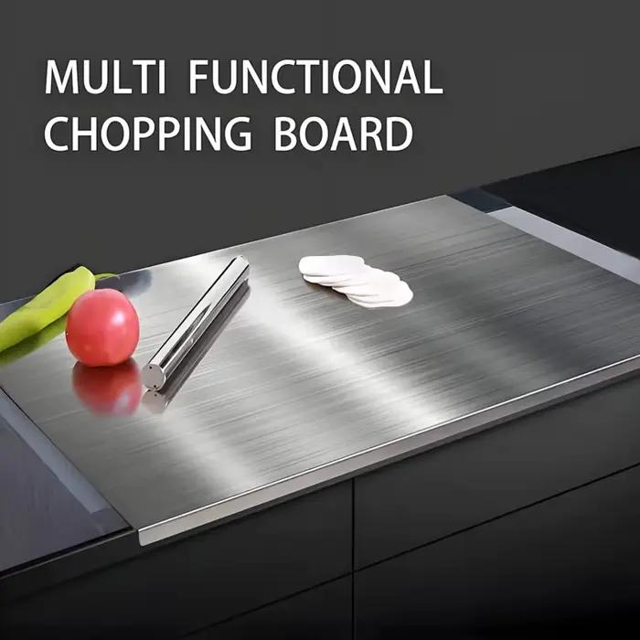 Grande planche à découper pliable en acier inoxydable, outils de cuisine, barbecue, articles de cuisine, accessoires de cuisine pour la maison et l'extérieur