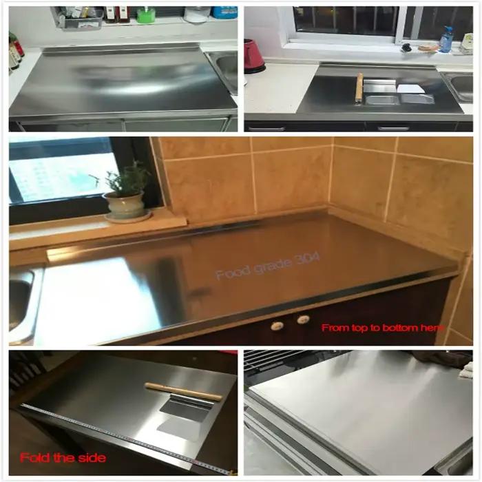 Plaque en acier inoxydable 304, planche à découper de cuisine domestique, panneau roulant, planche à découper et panneau de pétrissage, grande planche à découper