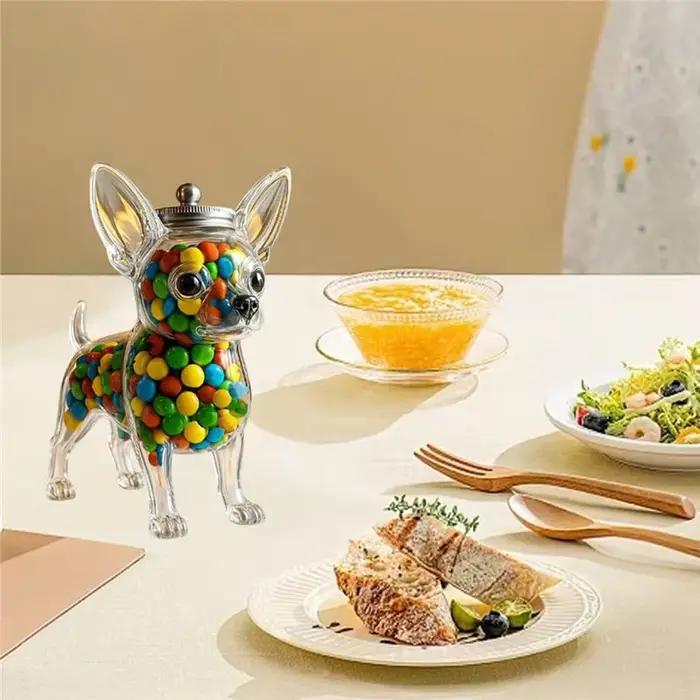 Pot en verre hermétique pour friandises pour chien Chihuahua