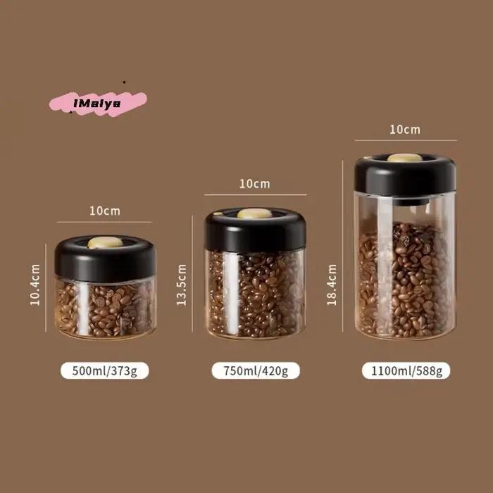 Pot de stockage de grains de café en verre Transparent