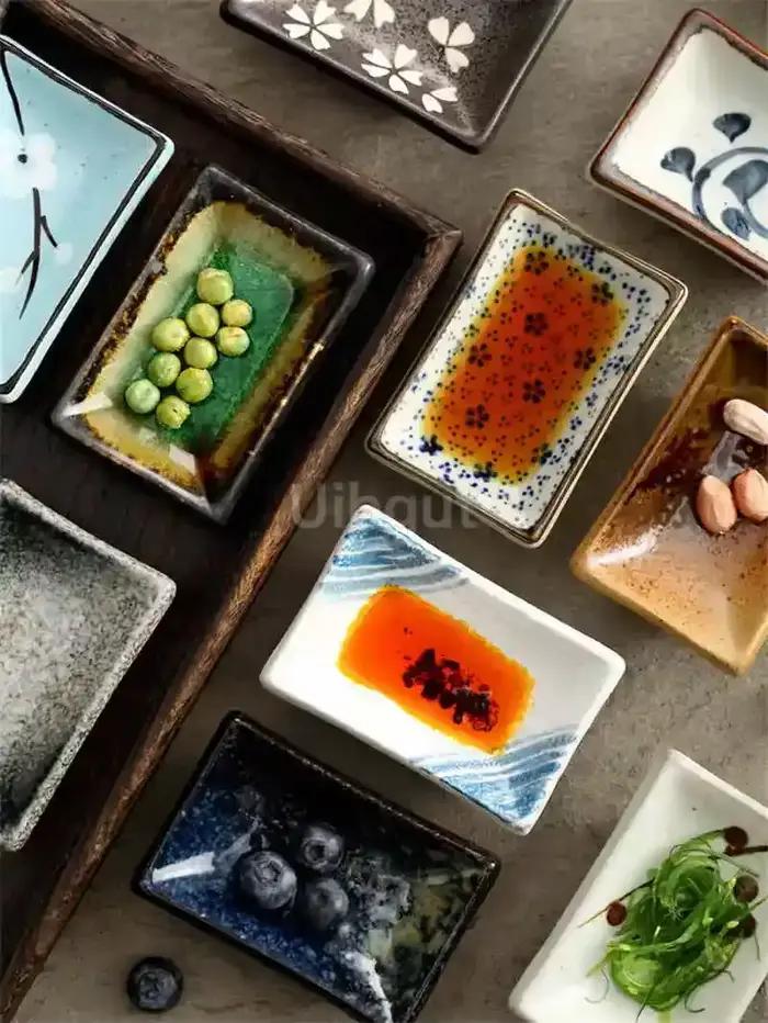 Petit plat à sauce carré en céramique
