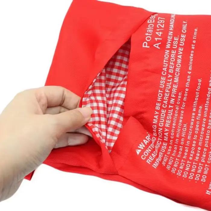 1PC NOUVEAU Sac de cuisson rouge lavable pour pommes de terre