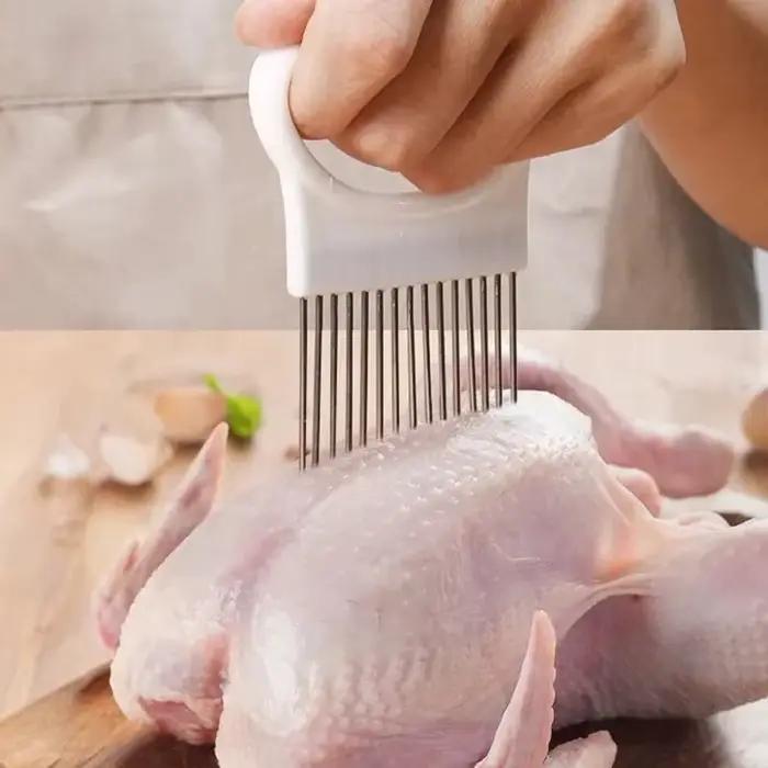 1/2/3/4 pièces tranche d'oignons sans effort avec ce 1 pièce trancheuse d'oignon colorée cuisine porte-oignon de pommes de terre en acier inoxydable