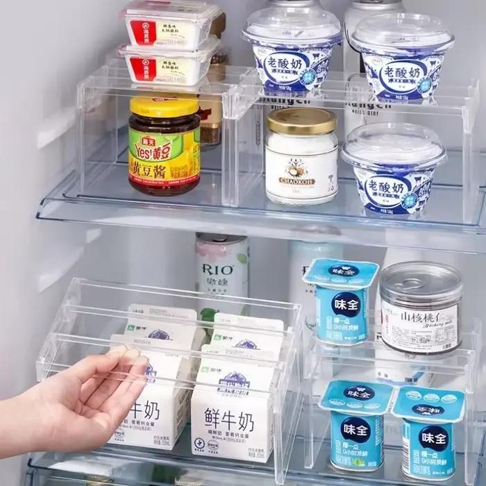 Etagère de rangement pour réfrigérateur en plastique PP multifonctionnelle à installer murale pour la cuisine et autres espaces domestiques