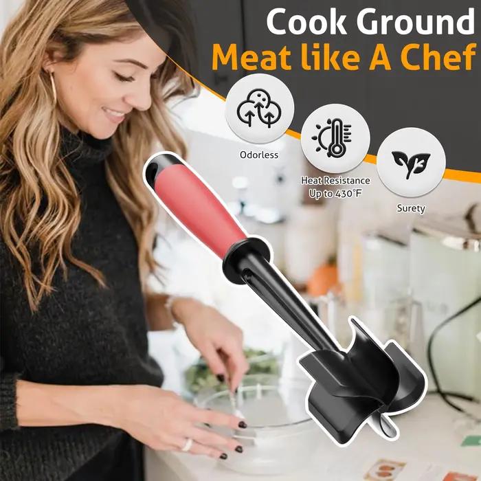 Hachoir à viande et broyeur 5 lames robustes antiadhésif lavable au lave-vaisselle poignée résistante à la chaleur pour viande et volaille outils pour hamburger marrons occasions spéciales