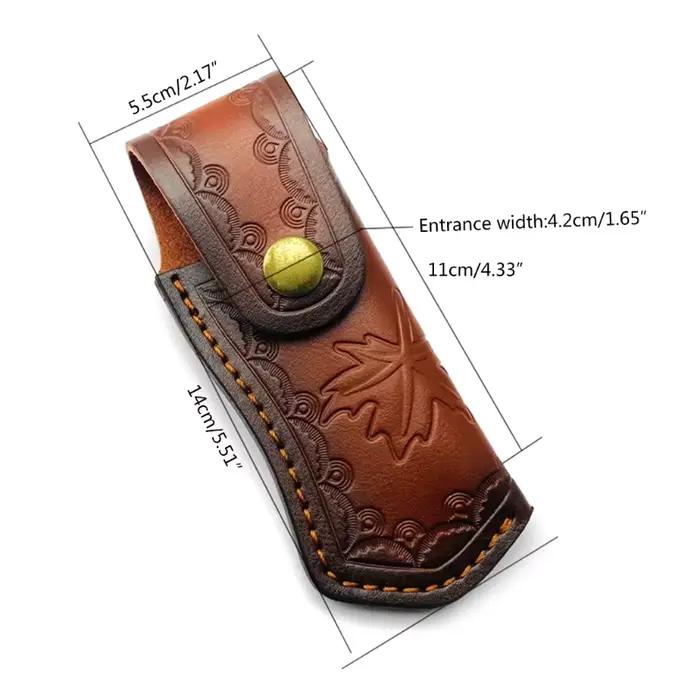Pochettes à couteaux en cuir étuis à couteaux pliants faits à la main étui à boucle de ceinture sac KXRE