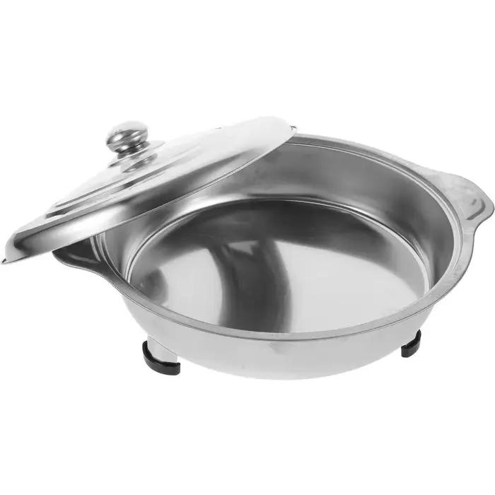 Plat de service buffet en acier inoxydable avec pieds amovibles