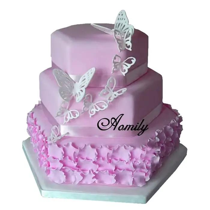 Aomily-Moule en silicone en dentelle papillon pour gâteau de mariage, outil de cuisson spectaculaire, mousse, sucre, glaçage, polymère, tampon