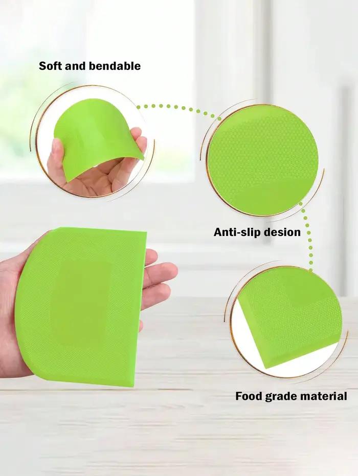 Leeseph 2 pièces bol grattoir à pâte coupe-pâte en plastique sûr aux aliments banc Flexible grattoirs alimentaires