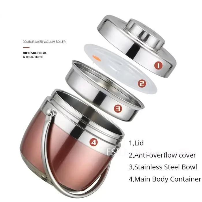 Thermos isolée sous vide en acier inoxydable 304 pour repas chauds et aliments emballés occasions spéciales pique-nique déjeuner d'entreprise