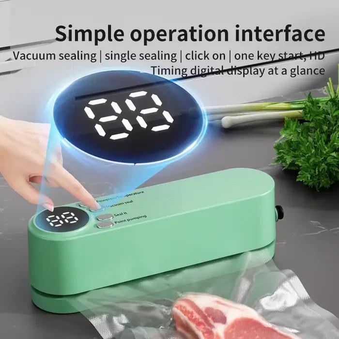 Mini machine de mise sous vide sans fil entièrement automatique, petite machine d'emballage alimentaire portable pour la maison, machine de scellage plastique