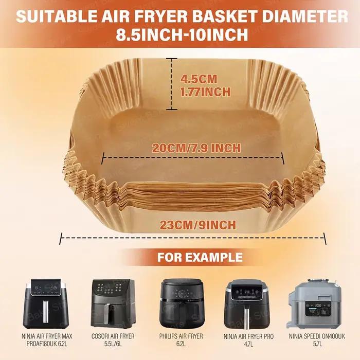 Papier de cuisson pour friteuse à air chaud, pour Ninja AF180EU et AF140EU 4,7l, Philips 6,2l NA230, Cosori 5,5l, accessoires de friteuse à air jetables