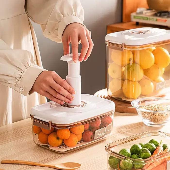 Récipient de Stockage Transparent avec Pompe à Vide
