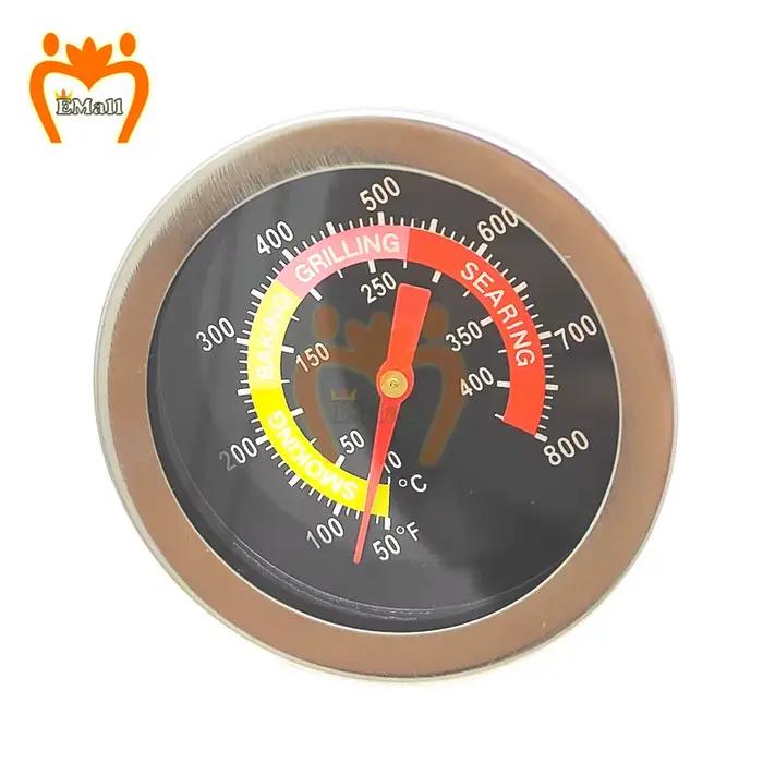Thermomètre pour barbecue en acier inoxydable, jauge de température 50-800 degrés Fahrenheit 10-400 degrés Celsiu, four de cuisson des aliments