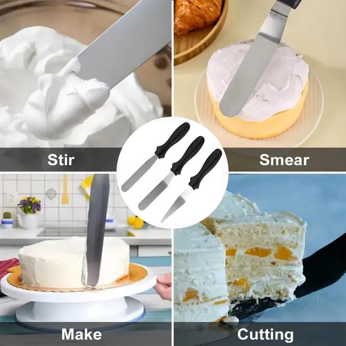 Ensembles de spatules à beurre en acier inoxydable pour pâtisserie, outils de glaçage et gâteaux, durables et respectueux de l'environnement