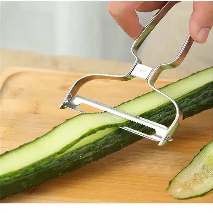 Éplucheur en acier inoxydable multi-fonction pour éplucher et trancher fruits et légumes en cuisine occasionnels ou réguliers