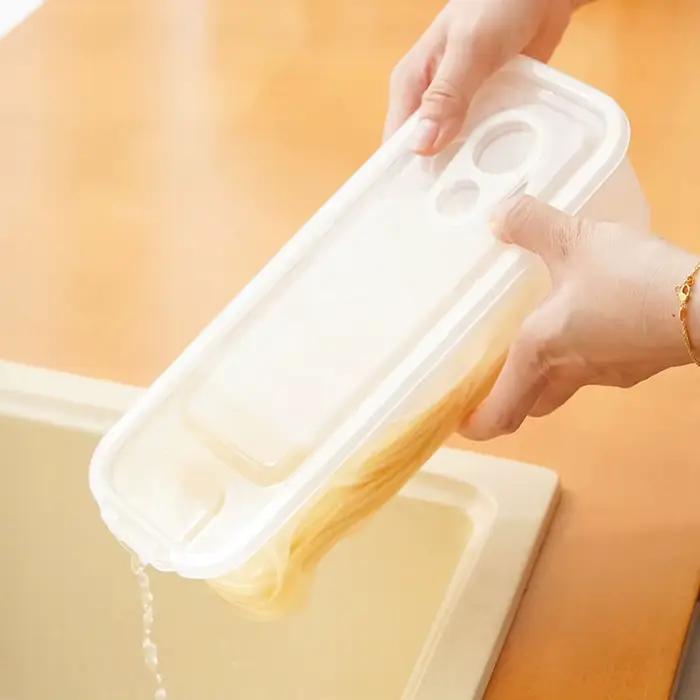 Boîte de cuisson facile à nettoyer, boîte de cuisson de pâtes micro-ondes avec trous de vidange, Solution de stockage de nouilles fiable